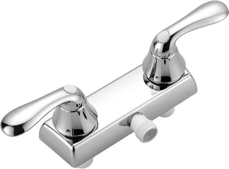 OasisFlow RV Shower Faucet 4" Camper Shower Faucet Replacement Valve Diverter with Hot/Cold Handles Compatible with Dura Faucet DF-SA100LH (Chrome Polished) - Image 1